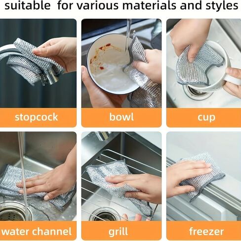 10pcs Miracle Cleaning Cloth - Ultra-Durable Mesh Ultrafine Fiber Set - Easy for Dry and Wet Cleaning - Very Suitable for Tableware, Metal Surfaces, etc.! No Scratches Kitchen Genius in Saudi Arabia