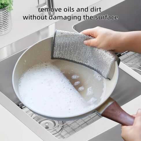 10pcs Miracle Cleaning Cloth - Ultra-Durable Mesh Ultrafine Fiber Set - Easy for Dry and Wet Cleaning - Very Suitable for Tableware, Metal Surfaces, etc.! No Scratches Kitchen Genius in Saudi Arabia