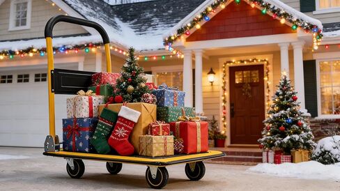 عربة دفع قابلة للطي دوللي - عربة متحركة بسعة 330 رطل، شاحنة ذات منصة شديدة التحمل مع عجلات دوارة 360 درجة وسهولة التخزين in Kuwait