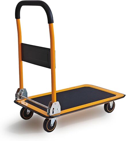 عربة دفع قابلة للطي دوللي - عربة متحركة بسعة 330 رطل، شاحنة ذات منصة شديدة التحمل مع عجلات دوارة 360 درجة وسهولة التخزين in Kuwait