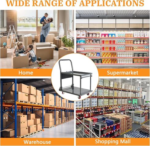 عربة دفع شديدة التحمل، عربة قابلة للطي بعجلات بوزن 800 رطل، عربة قابلة للطي بطبقتين، شاحنة مسطحة قابلة للطي لمستودع المرآب، عربة مسطحة بطول 28.8 بوصة × عرض 18.5 بوصة in Kuwait