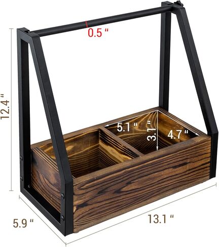 MyGift Kitchen Paper Towel Holder, Industrial Matte Black Metal and Solid Wood with Condiment Bottle and Spice Jar Storage Tray in Saudi Arabia