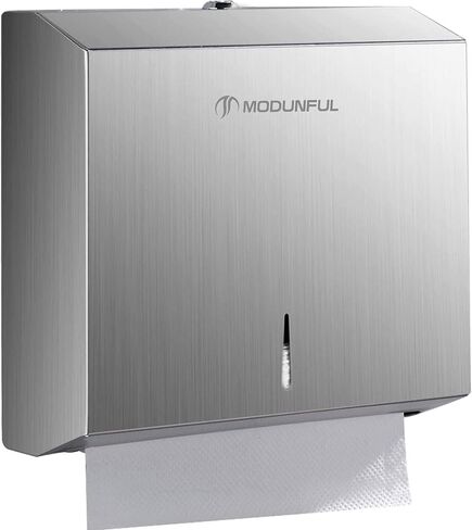 حامل المناشف الورقية على الحائط: حامل مناشف ورقية تجارية ذات سعة كبيرة للحمام مع قفل، 300 Z/C قابلة للطي/280 منشفة متعددة الطيات، شديدة التحمل SUS304 من الفولاذ المقاوم للصدأ المصقول in Kuwait