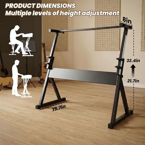 Z Style Keyboard Stand, Adjustable Digital Piano Stand,Keyboard Music Stand, Piano Keyboard Stand, Fits 54-88 key Electric Pianos, with Locking Function in Kuwait