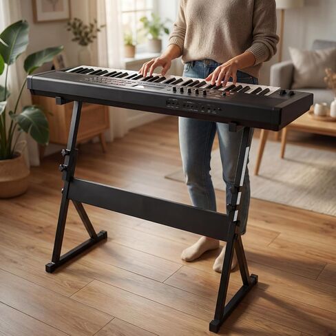 Z Style Keyboard Stand, Adjustable Digital Piano Stand,Keyboard Music Stand, Piano Keyboard Stand, Fits 54-88 key Electric Pianos, with Locking Function in Kuwait