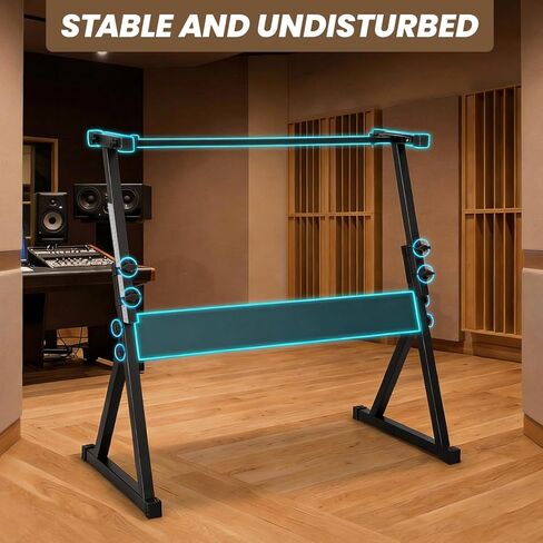 Z Style Keyboard Stand, Adjustable Digital Piano Stand,Keyboard Music Stand, Piano Keyboard Stand, Fits 54-88 key Electric Pianos, with Locking Function in Kuwait