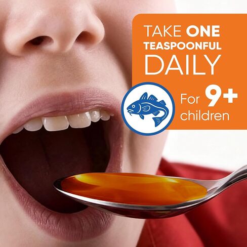 SCOTT'S EMULSION Cod Liver Oil Liquid for Kids – Orange Flavor – Supports Growth, Immunity & Bone Health – Rich in Omega 3 & Vitamins A+D – Easy-to-Take Fish Oil – 6.5 Fl Oz in Saudi Arabia