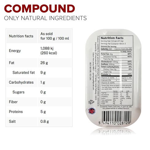 Ican كبد سمك القد الأيسلندي بنكهة الزيت الخاصة: الحجم الطبيعي: عبوة من 6 قطع in Kuwait