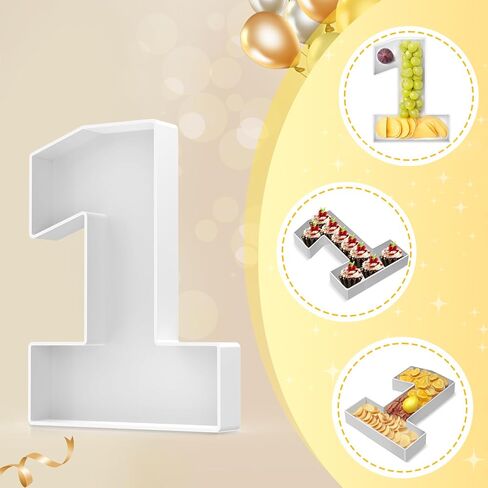 10.7" Acrylic Number Charcuterie Box,Fillable Numbers For Charcuterie,Number Trays for Food,Decorative Number Boxes, Number Shaped Form Tray for Party Decorative Birthday Anniversaries,1 transparent in Kuwait
