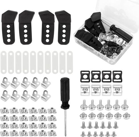 81 Pcs Football Helmet Repair Kit, Hockey Helmet Replacement Parts Including Visor Clips J Clips Srewdriver Chin Strap Adapter Maintenance Tools for Baseball Softball Ice Hockey Accessories in Saudi Arabia