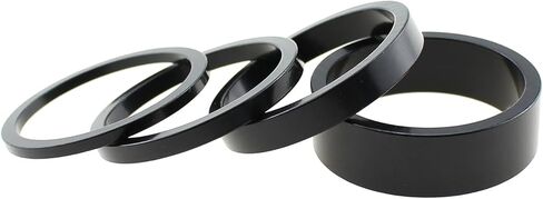RLECS 12PCS Black Bicycle Stem Spacer 1-1/8 Inch Aluminium Alloy Front Fork Washer Set 2mm/3mm/5mm/10mm Suitable for Mountain/Road/BMX Bike in Saudi Arabia