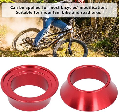 Conical Headset Spacer, CNC Aluminum Alloy Red Stem Spacer 2 Pack Lightweight Durable for Mountain Road Bike Cyclists Mechanics in Kuwait