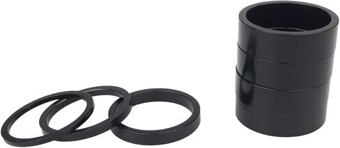 PLATT دراجة سماعة فاصل 7 قطع سبائك الألومنيوم MTB الطريق دراجة الجذعية سماعة فاصل صالح 1 1/8 بوصة الجذعية 2/3/5 /10 مللي متر (أسود) in Kuwait