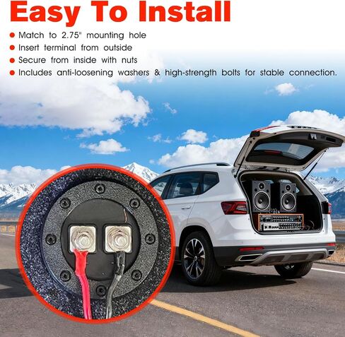 Speaker Terminal For Sub Box Terminals Subwoofer Terminal Cup Compatible With Heavy Duty Speaker Car Audio, 1 Channel Subwoofer Box Wire Connector in Kuwait