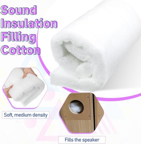Speaker Absorbing Polyester Fiber, 100x50x5CM Polyester Fiber Speaker Soundproofing Foam, Interior Insulation, Subwoofer Damping HiFi Speakers DIY Repair Replacement in Kuwait