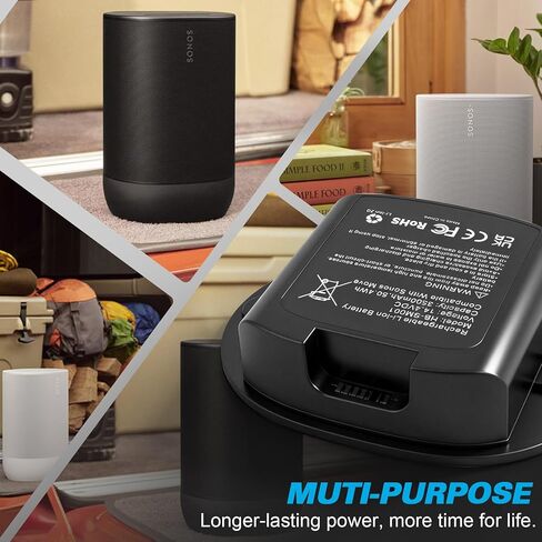 بطارية 3500 مللي أمبير في الساعة لجهاز Sonos Move/Move 2، متوافقة مع MOVE1US1/MOVE2US1، تحل محل PN 111-00001، IP-03-6802-001 in Kuwait