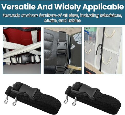 أشرطة تلفزيون Rv مقاس 53 بوصة للسفر، أشرطة ربط تلفزيون مقاس 53 بوصة لـ RecPro RV من الداخل، حزام أثاث مع خطافات - عبوتان in Kuwait