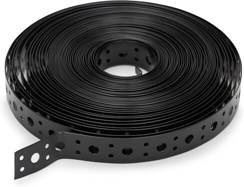 Black 1 Inch x 33FT Metal Strapping with Holes 0.03" Thick Galvanized Metal Pipe Hanger Strap for Plumbing, HVAC and Duct Support in Kuwait