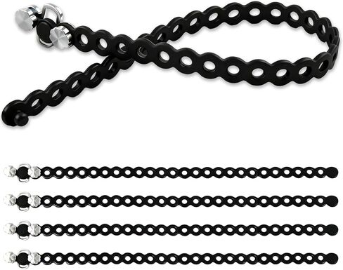 Modular Straps (4-Pack), Heavy Duty Silicone Gear Tie, EDC Multi-Tool Strap for Camping, Travel & Outdoor Survival（Black） in Kuwait
