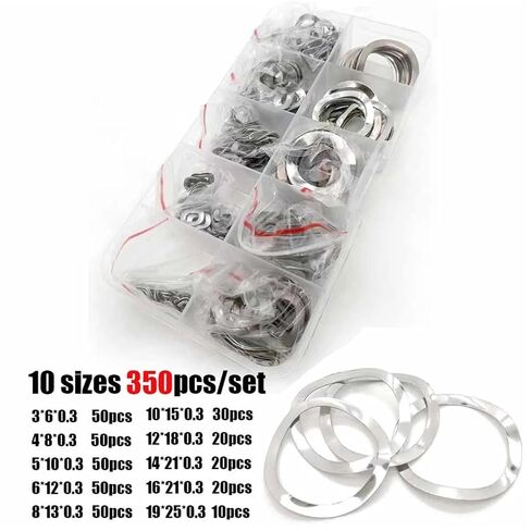 غسالات موجة، M3 M4 M5 M6 M8 M10 M12 M16 M19 304 الفولاذ المقاوم للصدأ ثلاثة موجة قمة نوع الربيع غسالة طوقا مجموعة متنوعة in Kuwait