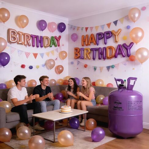 7L Helium Tank for Balloons at Home Tank Upto 30 Latex Balloons and Ribbons Included 1-Tank in Saudi Arabia