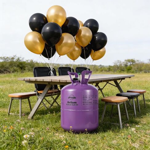 7L Helium Tank for Balloons at Home Tank Upto 30 Latex Balloons and Ribbons Included 1-Tank in Saudi Arabia