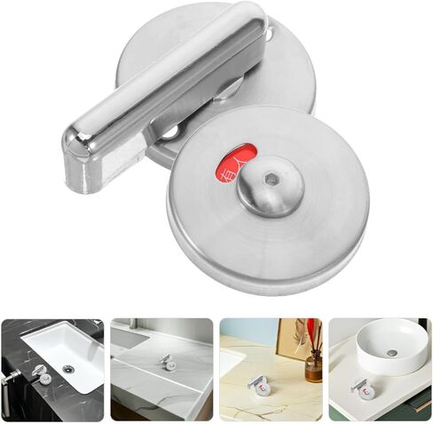 Ciieeo 2pcs 304 Stainless Steel Privacy Indicator Bathroom Lock Round Handle for Public Restroom Door Bolt, Commercial Occupied Vacant Latch for Toilet Stall Partition in Saudi Arabia