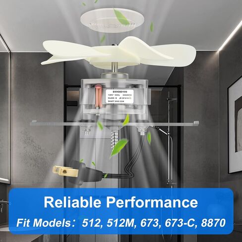 S99080199 محرك عادم الحمام - 80 CFM، 4.0 Sons محرك مروحة تهوية قوي، استبدال محرك مروحة العلية لـ 512، 512M، 673، 673-C، 8870، استبدال محرك مروحة الحمام 99080199 in Kuwait