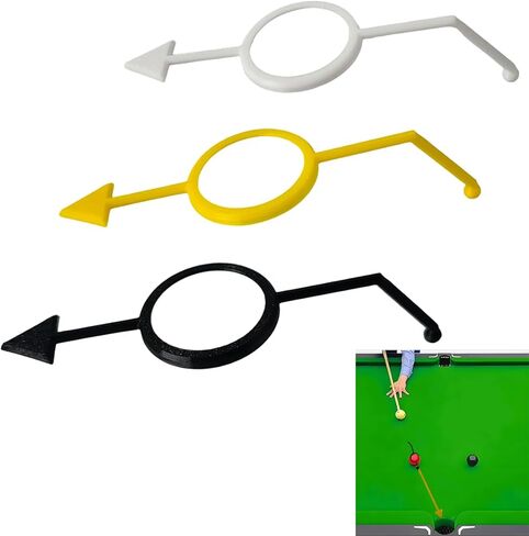 3PCS Billiards Aiming Aid, Cue Shot Aiming Aid for 2-1/4" Balls, Training Pool Ball Aid, Billiard Angle Trainer, Improve Your Pool Skills (Black, White, Yellow) in Saudi Arabia