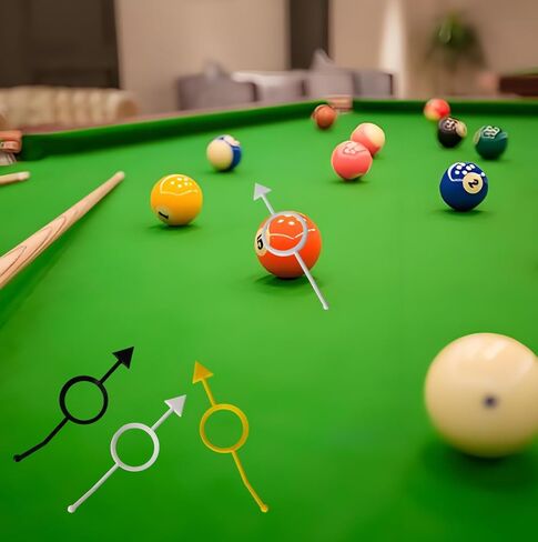 3PCS Billiards Aiming Aid, Cue Shot Aiming Aid for 2-1/4" Balls, Training Pool Ball Aid, Billiard Angle Trainer, Improve Your Pool Skills (Black, White, Yellow) in Saudi Arabia