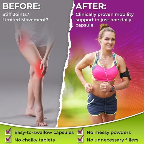 Joint Support Supplement with UC-II® & TamaFlex® – Undenatured Type II Collagen, Turmeric & Tamarind for Joint Health, Flexibility & Mobility – Natural Cartilage Support – Glucosamine-Free Capsules in Kuwait