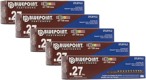 BLUEPOINT .27 Caliber Brown Strip Powder Loads for Power Actuated Fastening System (500 Count). Item# 27LS11L2. Ideal for Reliable Fastening Applications. 5-Pack Save $10 in Kuwait