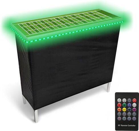 Folding Portable Bar w/LED Lights, Wireless Remote, 2 Bar Skirts, Storage Shelf, & Carrying Case - Football in Kuwait