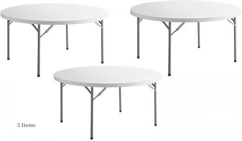 4 عبوات! 60 بوصة. طاولة مستديرة بيضاء قابلة للطي طاولات مستديرة للحفلات طاولة دائرية بلاستيكية في الهواء الطلق طاولة مستديرة قابلة للطي طاولة مستديرة قابلة للطي طاولة بار محمولة للحفلات مكتب قابل للطي طاولة مستديرة قابلة للطي in Kuwait