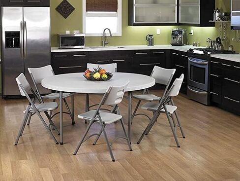 4 عبوات! 60 بوصة. طاولة مستديرة بيضاء قابلة للطي طاولات مستديرة للحفلات طاولة دائرية بلاستيكية في الهواء الطلق طاولة مستديرة قابلة للطي طاولة مستديرة قابلة للطي طاولة بار محمولة للحفلات مكتب قابل للطي طاولة مستديرة قابلة للطي in Kuwait