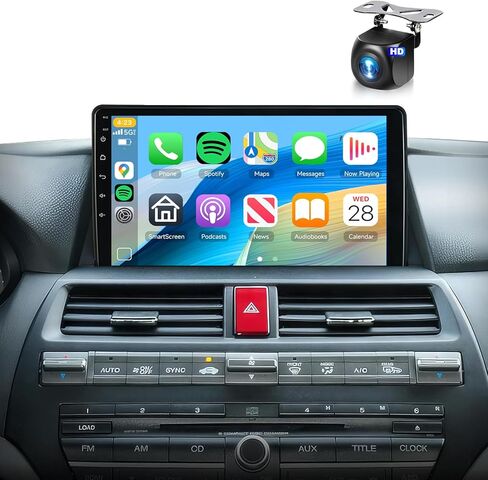 for Honda Accord 8th 2008-2013 Android13 Car Radio Car Stereo Wireless Carplay Android Auto,𝐇𝐢𝐅𝐢 10 inch Capacitive Touch Screen EQ GPS Navigation Bluetooth WiFi FM Backup Camera Siri SWC in Kuwait