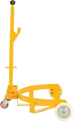 Heavy-Duty 55 Gallon Drum Dolly Cart - Low-Profile Steel Barrel Mover with 2 Fixed & 1 Swivel PU Wheels, 1200lb Capacity for Steel & Plastic Drums in Saudi Arabia