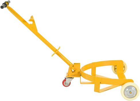 Heavy-Duty 55 Gallon Drum Dolly Cart - Low-Profile Steel Barrel Mover with 2 Fixed & 1 Swivel PU Wheels, 1200lb Capacity for Steel & Plastic Drums in Saudi Arabia