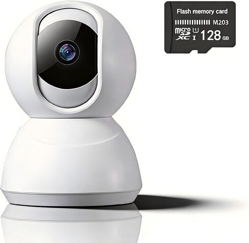 Indoor Pan/Tilt Home Security Camera 2K 3MP, 360 Degree Wired & Wireless WiFi Webcam/Monitor for Baby/Elder/Nanny with Night Vision & Phone App (128G SD Card), 2 Way Audio, Cloud & SD Card Storage in Saudi Arabia