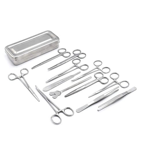 OdontoMed2011 Set of 13 Pieces Basic Surgi Forceps Scissors Needle Holder Kit Stainless Steel Box Instruments DS-1290 in Saudi Arabia
