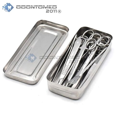 OdontoMed2011 Set of 13 Pieces Basic Surgi Forceps Scissors Needle Holder Kit Stainless Steel Box Instruments DS-1290 in Saudi Arabia