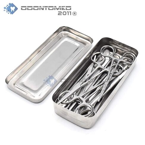 OdontoMed2011 Set of 13 Pieces Basic Surgi Forceps Scissors Needle Holder Kit Stainless Steel Box Instruments DS-1290 in Saudi Arabia