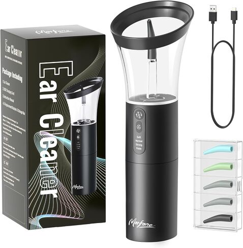 Ear Wax Removal, Electric Ear Cleaning Kit Effective & Safe Ear Cleaner Irrigation Flushing System 4 Pressure Modes for Ear Wax Buildup, Water Resistant Ear Cleaning Tool USB Rechargeable in Kuwait