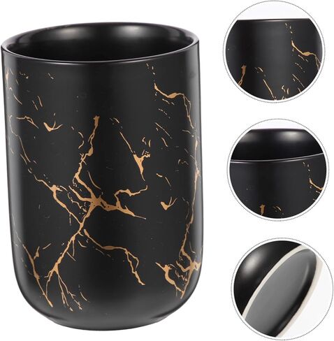 LIFKOME Marbled Dental Cup Aesthetic Restroom Decor Toothpaste Holder for Bathroom Marble Decor Practical Mouthwash Cup in Saudi Arabia