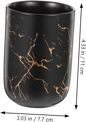 LIFKOME Marbled Dental Cup Aesthetic Restroom Decor Toothpaste Holder for Bathroom Marble Decor Practical Mouthwash Cup in Saudi Arabia