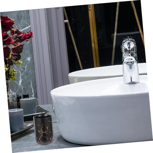 LIFKOME Marbled Dental Cup Aesthetic Restroom Decor Toothpaste Holder for Bathroom Marble Decor Practical Mouthwash Cup in Saudi Arabia