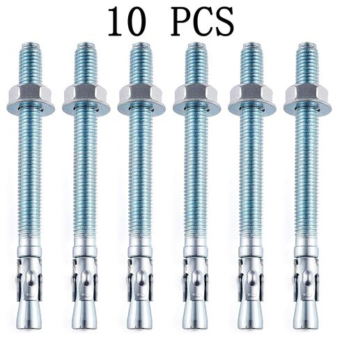 10 Pcs 1/2" x3-1/4 Wedge Anchors Zinc Coated for Heavy Duty Concrete Wall Anchor Cement Wall Base Bracket in Kuwait