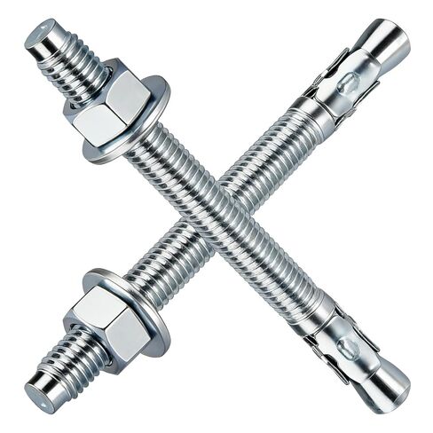 1/2" x 5-1/2" 50PCS Concrete Wedge Anchors,Heavy-Duty Cement Anchor Bolts with Zinc-Plated in Kuwait