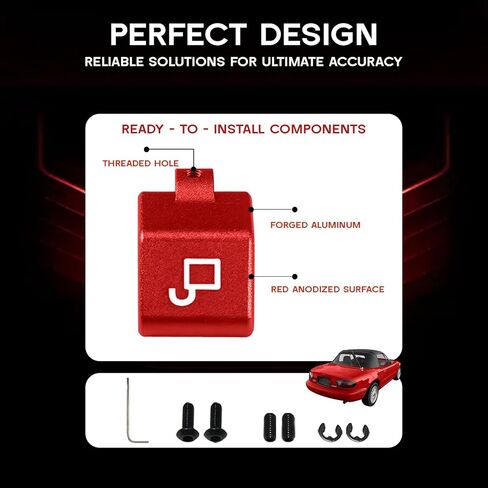 Billet Aluminum Soft Top Convertible Roof Latch Lock Repair & Rebuild Kit (Left & Right, Anodized Red) Compatible with Mazda Miata 1990-2005 in Saudi Arabia