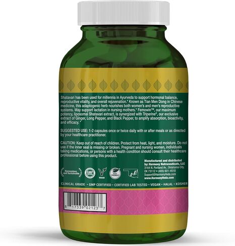 شاتافاري آند بيوند™ – مستخلص الليبوسومال مع تريبيرين® | عشبة الأيورفيدا التكيفية للتناغم الهرموني والصحة الإنجابية | نباتي، غير معدل وراثيًا، من الدرجة السريرية - 120 كبسولة - صنع في الولايات المتحدة الأمريكية* in Kuwait